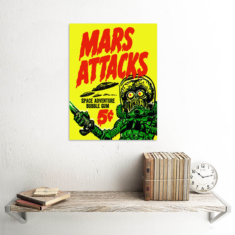 Maturi Advert Mars Attacks Bubble Gum Alien Monster Saucer Art Print Poster Wall Decor Wayfair